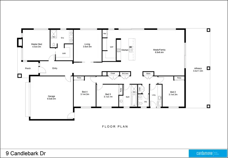 Floorplan of Homely house listing, 9 Candlebark Drive, Shepparton North VIC 3631