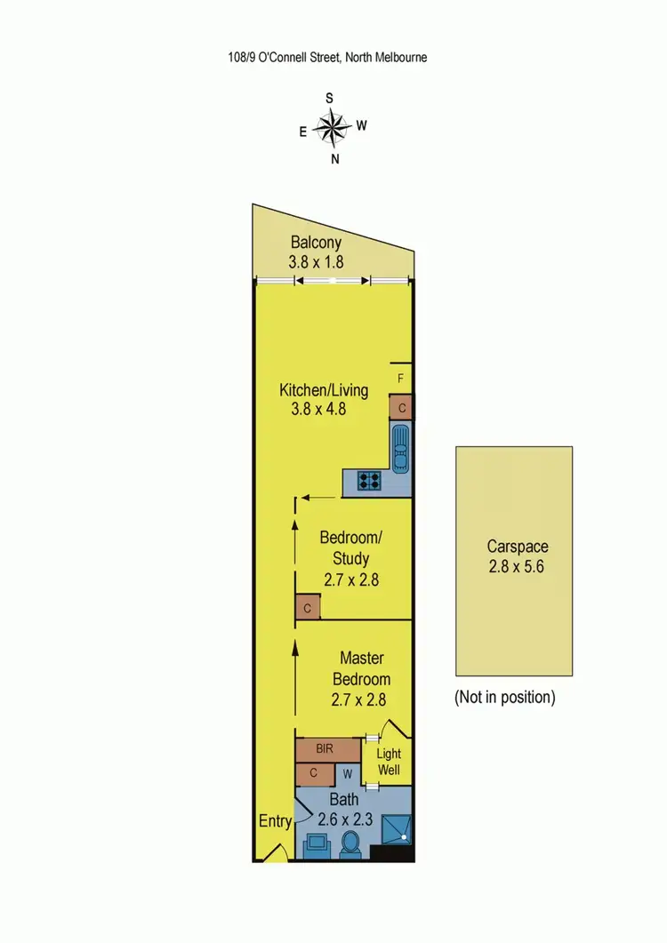 Floorplan of Homely apartment listing, 108/9-13 O'Connell Street, North Melbourne VIC 3051