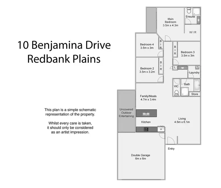 Floorplan of Homely house listing, 10 Benjamina Drive, Redbank Plains QLD 4301