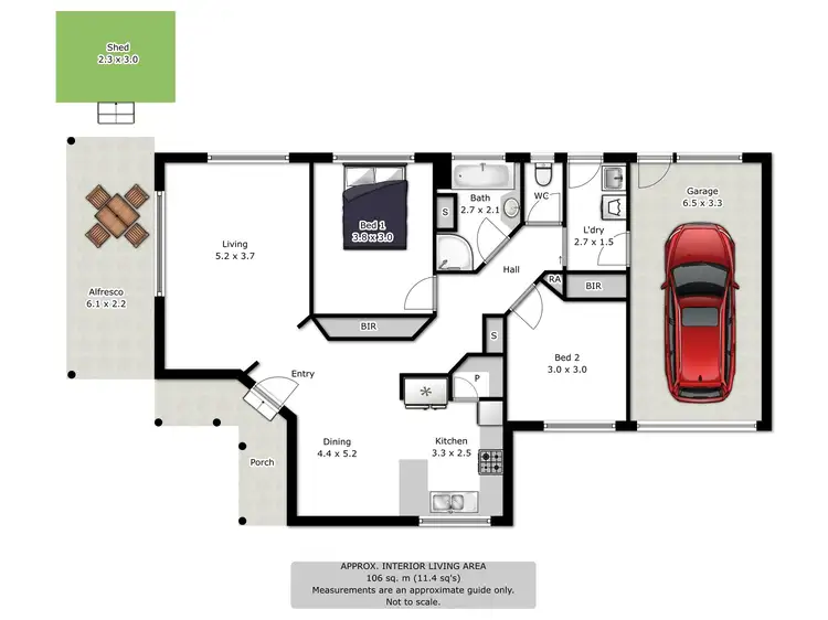 Floorplan of Homely townhouse listing, 2/5 Lyons Place, Wodonga VIC 3690