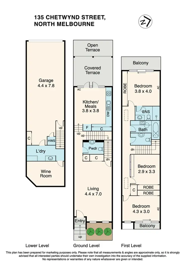 Floorplan of Homely townhouse listing, 135 Chetwynd Street, North Melbourne VIC 3051