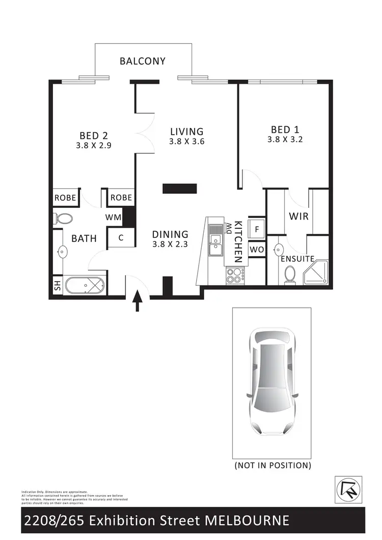 Floorplan of Homely apartment listing, 2208/265 Exhibition Street, Melbourne VIC 3000
