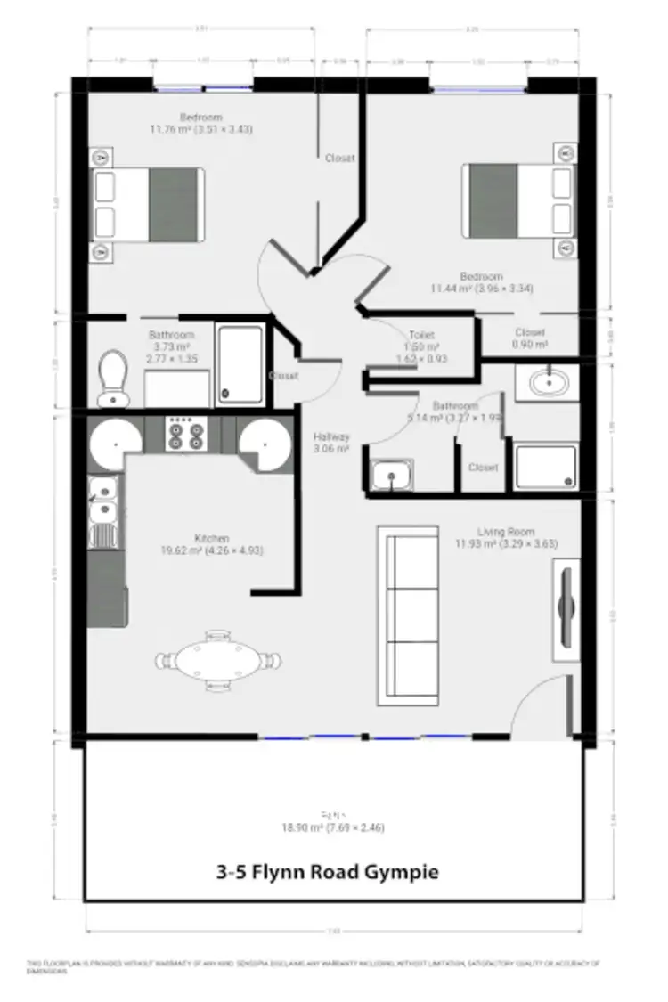 Floorplan of Homely townhouse listing, 3/3 Flynn Road, Gympie QLD 4570