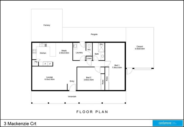 Floorplan of Homely house listing, 3 McKenzie Court, Mooroopna VIC 3629