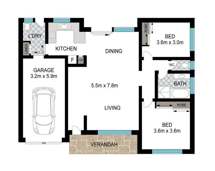 Floorplan of Homely villa listing, Unit 3/26 Ann Street, Harrington NSW 2427