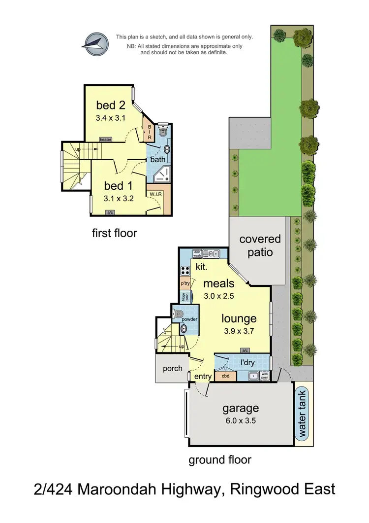 Floorplan of Homely townhouse listing, 2/424 Maroondah Highway, Ringwood East VIC 3135