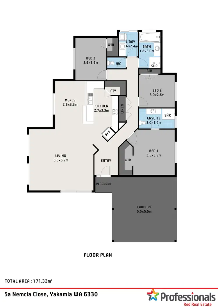 Floorplan of Homely semi-detached listing, 5a Nemcia Close, Yakamia WA 6330