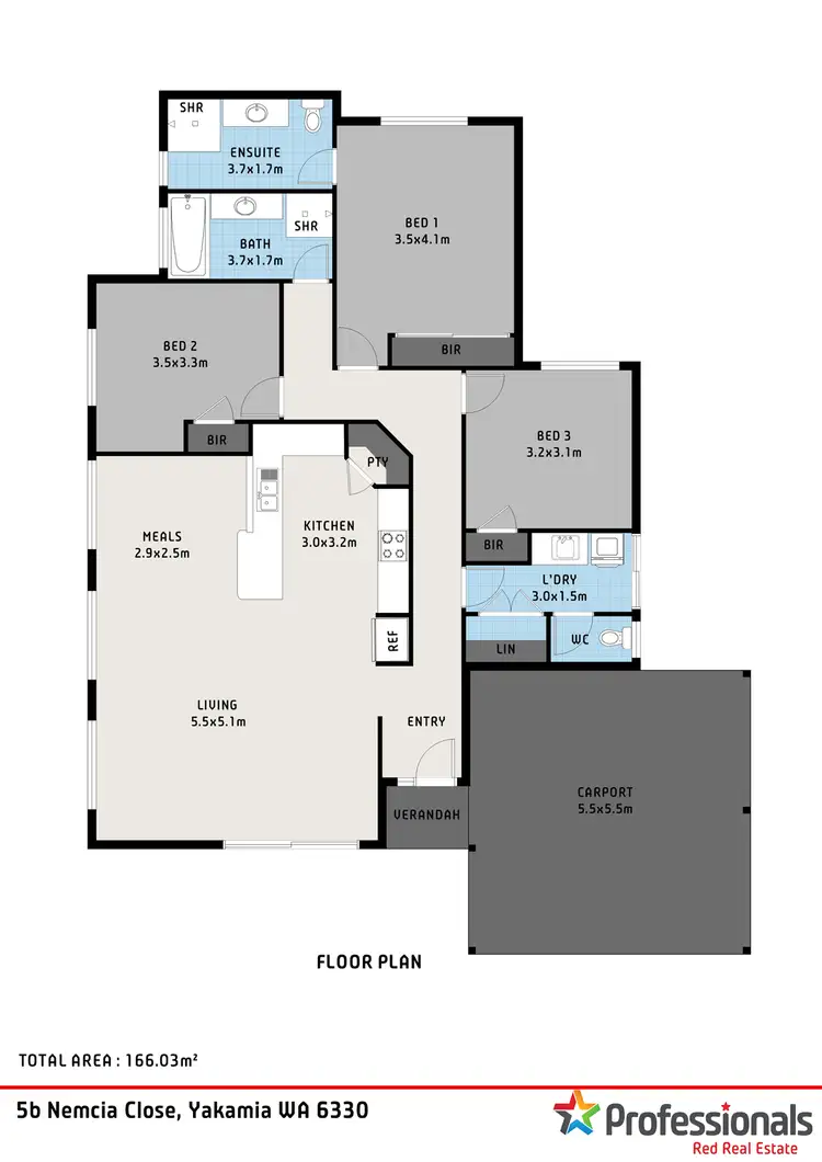 Floorplan of Homely semi-detached listing, 5b Nemcia Close, Yakamia WA 6330