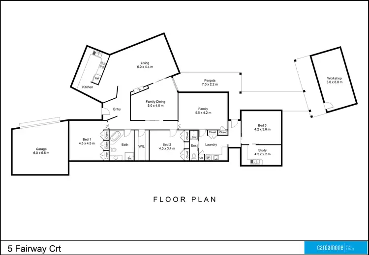 Floorplan of Homely house listing, 5 Fairway Court, Shepparton VIC 3630