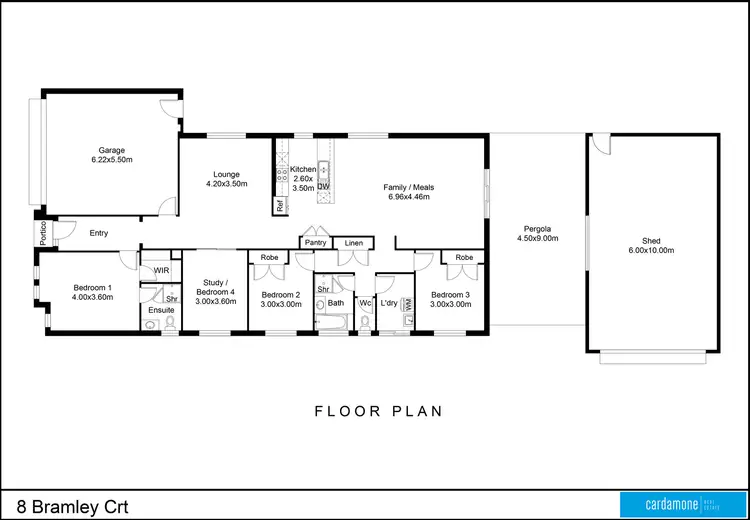 Floorplan of Homely house listing, 8 Bramley Court, Mooroopna VIC 3629