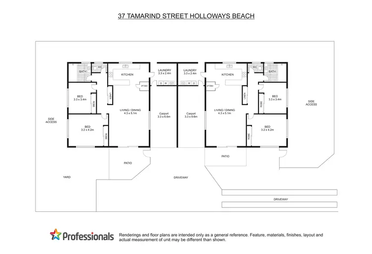 Floorplan of Homely semi-detached listing, 37 Tamarind Street, Holloways Beach QLD 4878