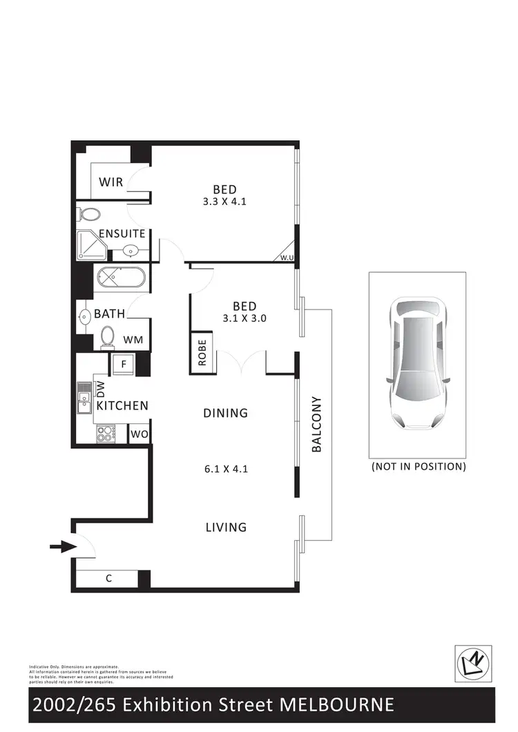 Floorplan of Homely apartment listing, 2002/265 Exhibition Street, Melbourne VIC 3000