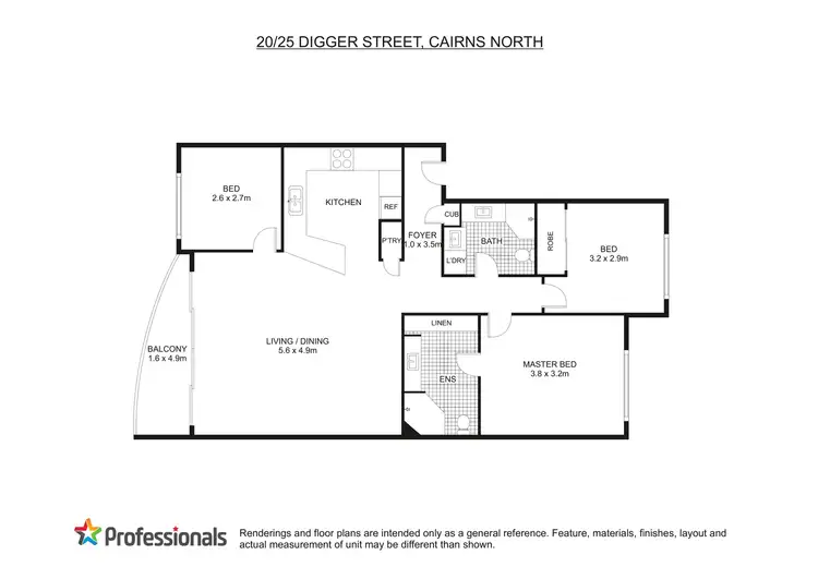 Floorplan of Homely unit listing, 20/25-27 Digger Street, Cairns North QLD 4870