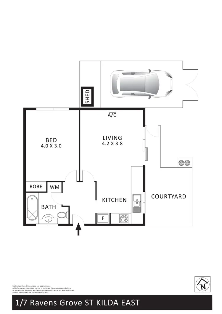 Floorplan of Homely apartment listing, 1/7 Ravens Grove, St Kilda East VIC 3183