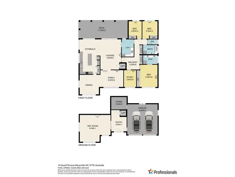 Floorplan of Homely house listing, 14 Gould Terrace, Marysville VIC 3779