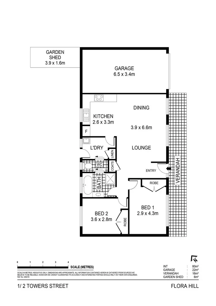 Floorplan of Homely unit listing, 1/2 Towers Street, Flora Hill VIC 3550