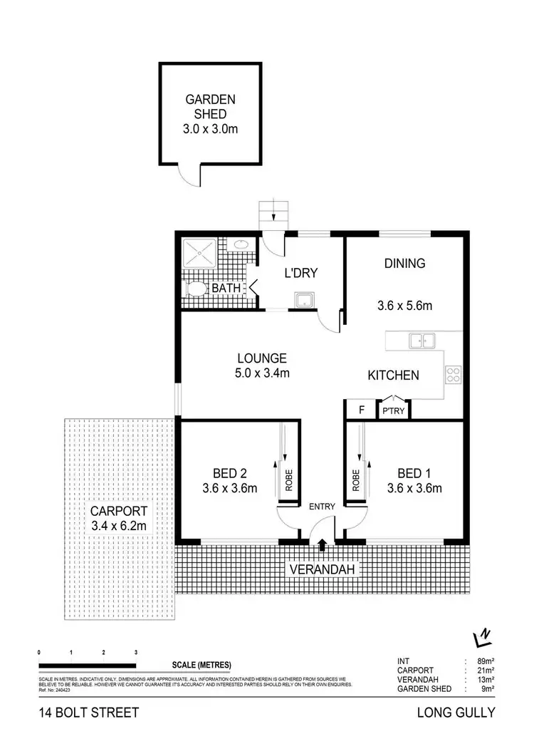 Floorplan of Homely house listing, 14 Bolt Street, Long Gully VIC 3550