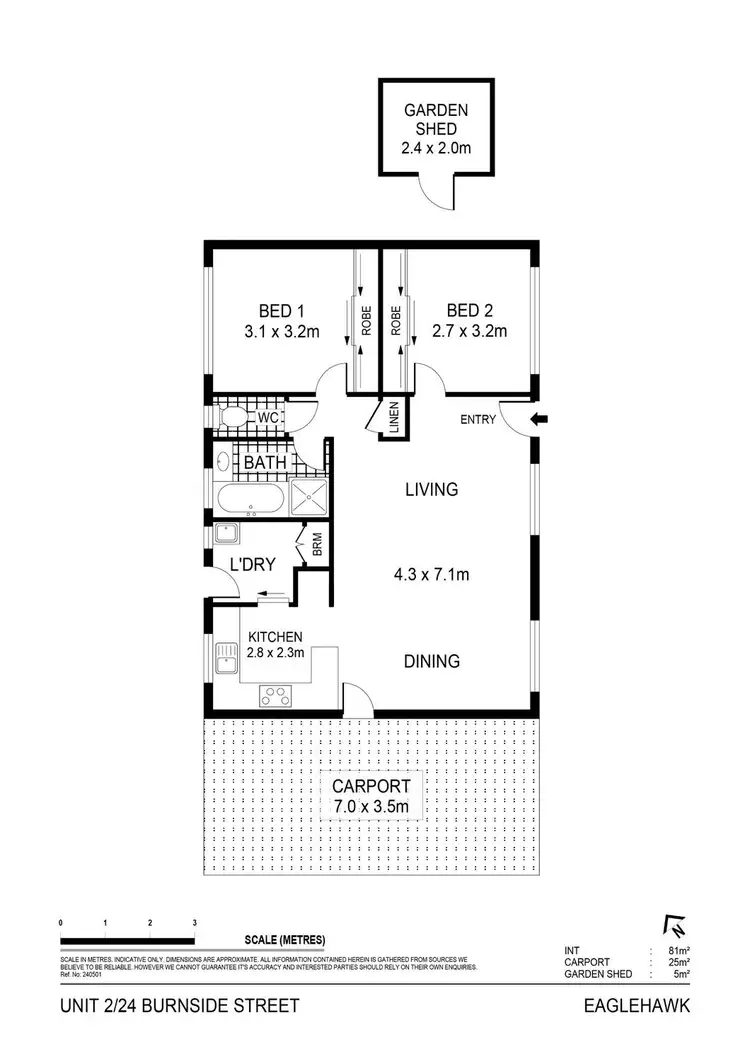 Floorplan of Homely unit listing, 2/24 Burnside Street, Eaglehawk VIC 3556
