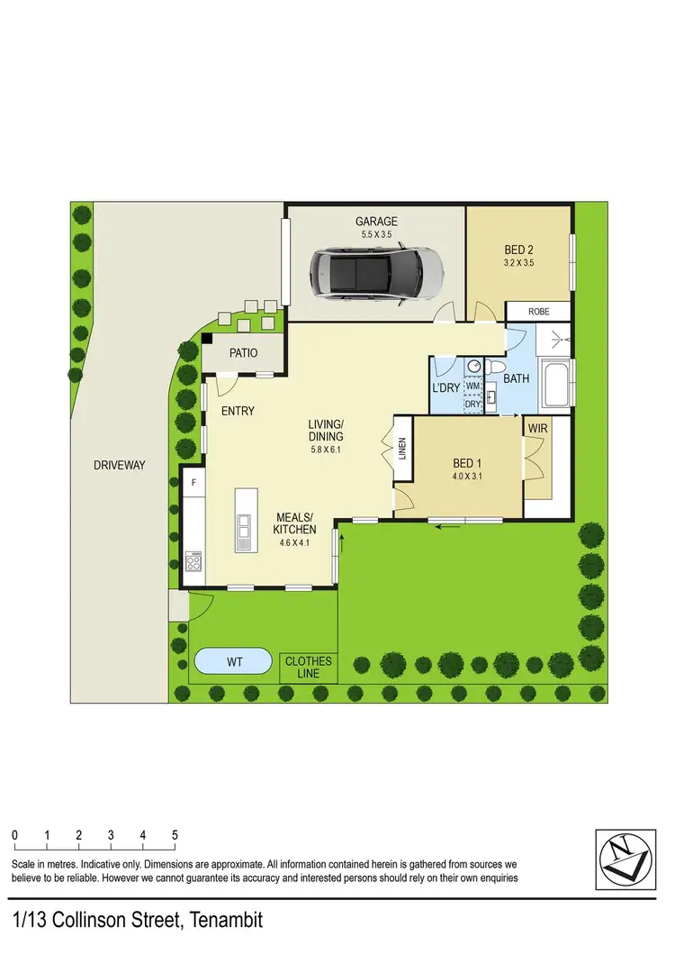 Floorplan of Homely semi-detached listing, 1/13 Collinson Street, Tenambit NSW 2323