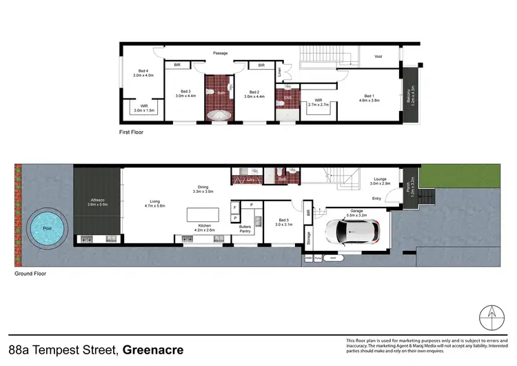 Floorplan of Homely semi-detached listing, 88A Tempe Street, Greenacre NSW 2190