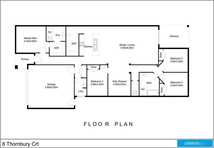 Floorplan of Homely house listing, 8 Thornbury Court, Shepparton VIC 3630