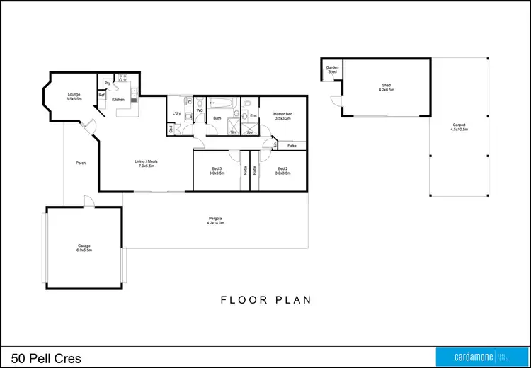 Floorplan of Homely house listing, 50 Pell Crescent, Mooroopna VIC 3629