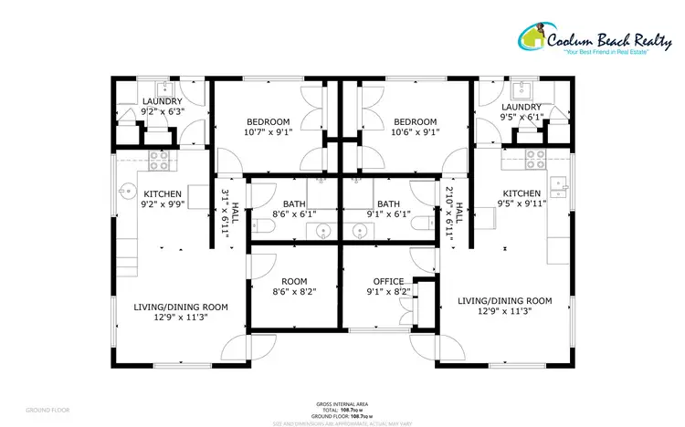 Floorplan of Homely semi-detached listing, 1 & 2/5 Quamby Court, Gympie QLD 4570