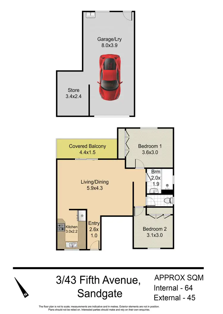 Floorplan of Homely unit listing, 3/43 Fifth Avenue, Sandgate QLD 4017