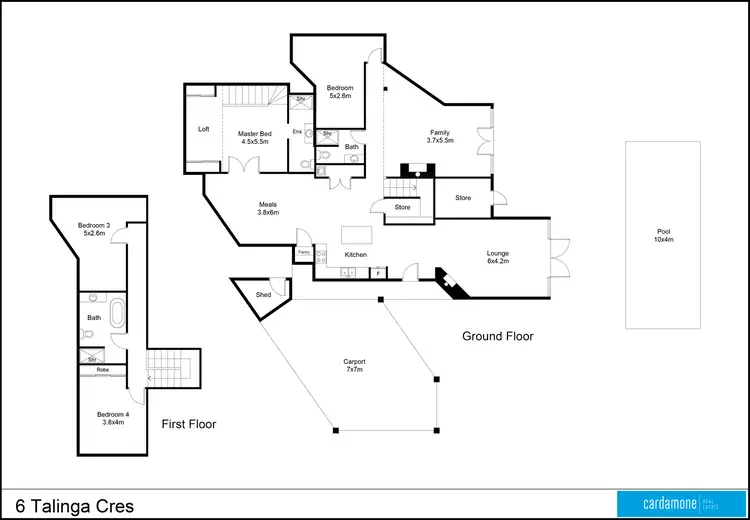 Floorplan of Homely house listing, 6 Talinga Crescent, Shepparton VIC 3630