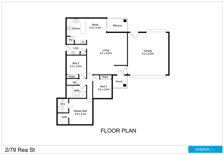 Floorplan of Homely townhouse listing, 2/79 Rea Street, Shepparton VIC 3630