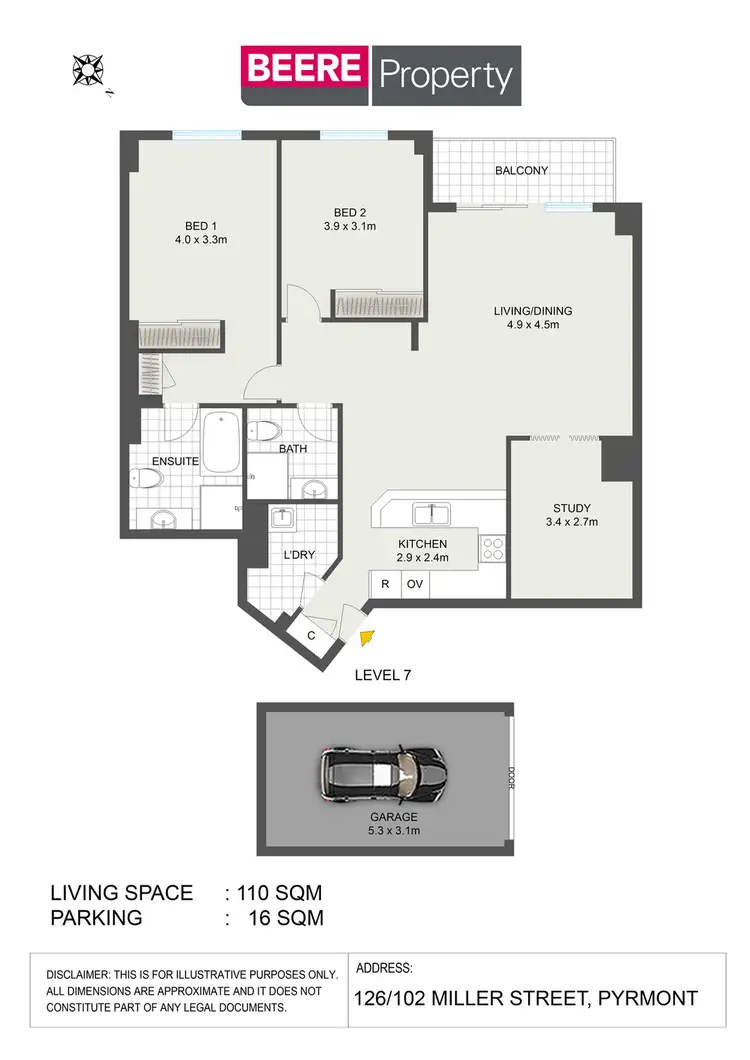 Floorplan of Homely apartment listing, 126/102 Miller Street, Pyrmont NSW 2009