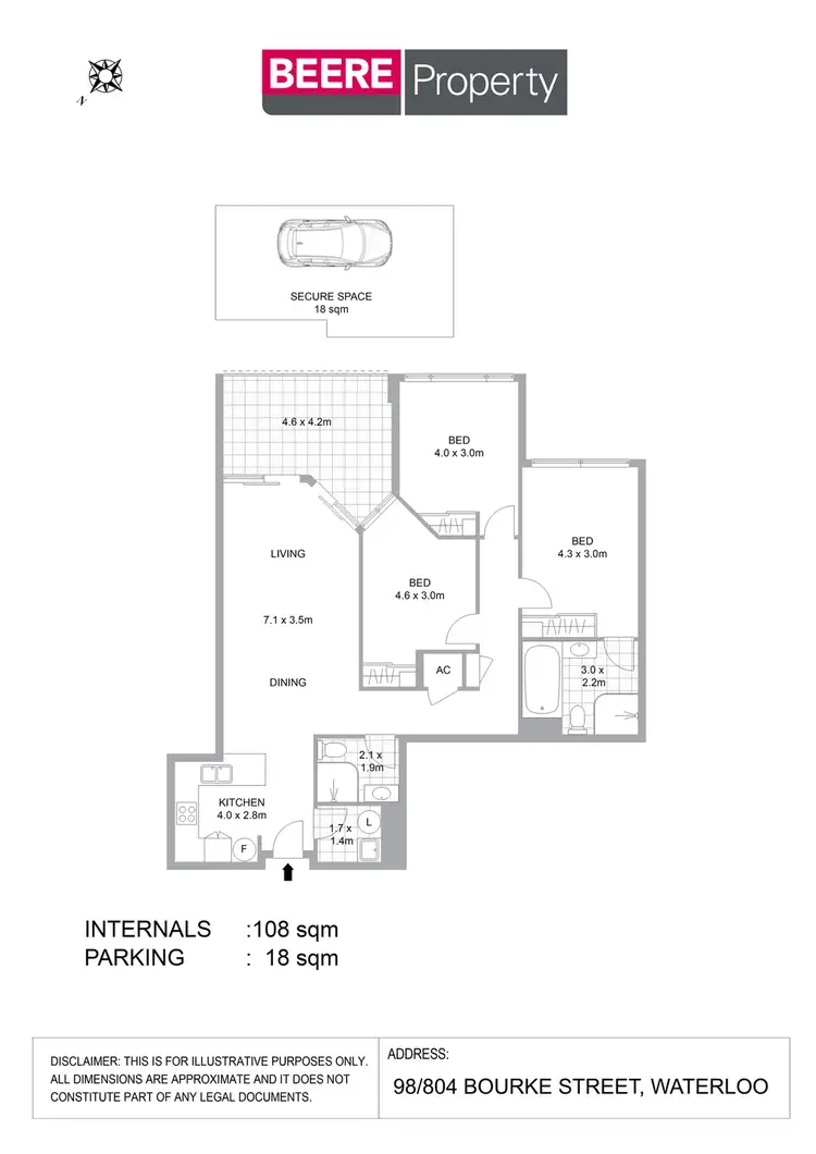 Floorplan of Homely apartment listing, 98/804 Bourke Street, Waterloo NSW 2017
