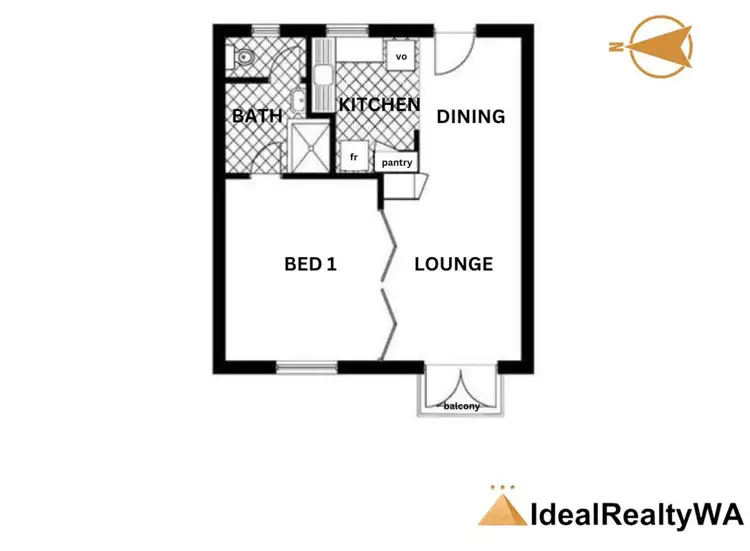 Floorplan of Homely unit listing, 12/70-72 Broadway, Crawley WA 6009