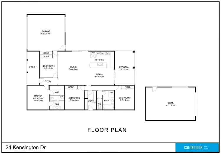 Floorplan of Homely house listing, 24 Kensington Drive, Shepparton VIC 3630