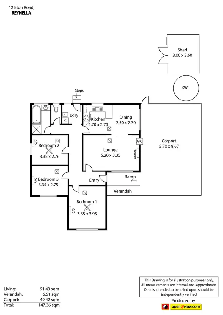 Floorplan of Homely house listing, 12 Eton Road, Reynella SA 5161
