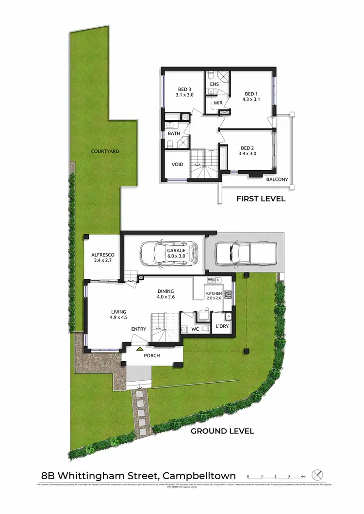 Floorplan of Homely semi-detached listing, 8B Whittingham Street, Campbelltown NSW 2560