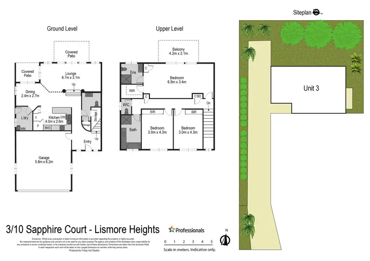 Floorplan of Homely townhouse listing, 3/10 Sapphire Court, Lismore Heights NSW 2480