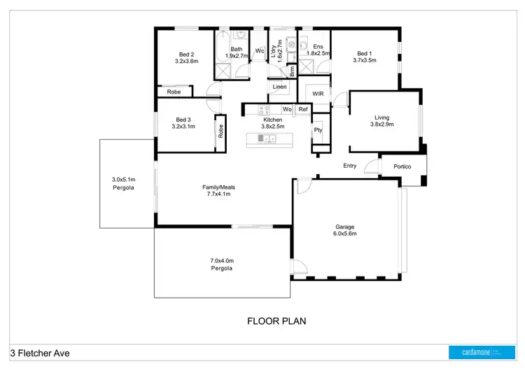 Floorplan of Homely house listing, 3 Fletcher Avenue, Mooroopna VIC 3629