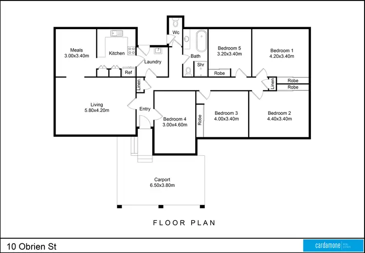 Floorplan of Homely house listing, 10 O'Brien Street, Mooroopna VIC 3629