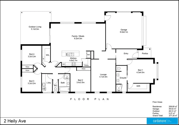 Floorplan of Homely house listing, 2 Heily Avenue, Mooroopna VIC 3629