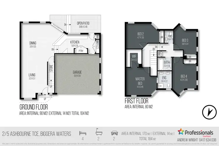 Floorplan of Homely townhouse listing, 2/5 Ashbourne Terrace, Biggera Waters QLD 4216