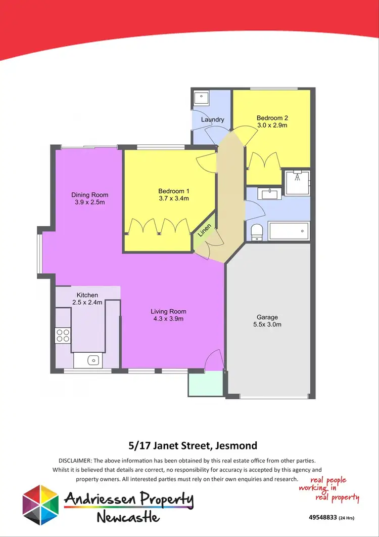 Floorplan of Homely villa listing, 5/17 Janet Street, Jesmond NSW 2299