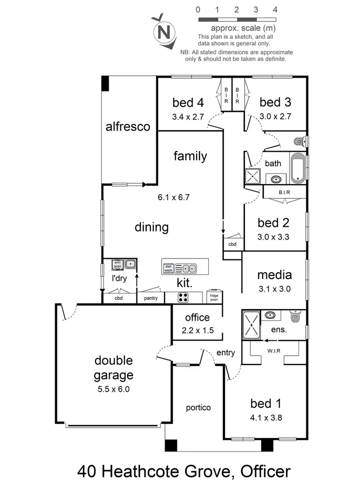 Floorplan of Homely house listing, 40 Heathcote Grove, Officer VIC 3809