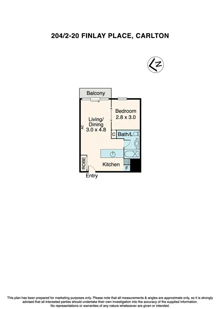 Floorplan of Homely apartment listing, 204/2-20 Finlay Place, Carlton VIC 3053