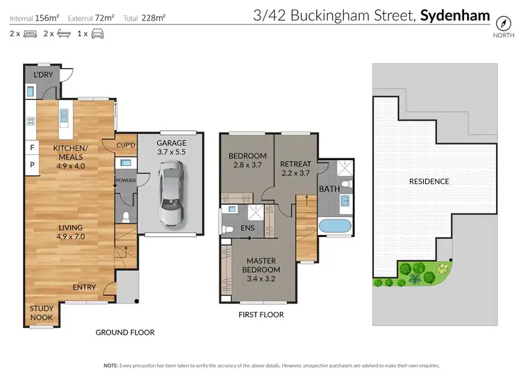 Floorplan of Homely townhouse listing, 3/42 Buckingham Street, Sydenham VIC 3037