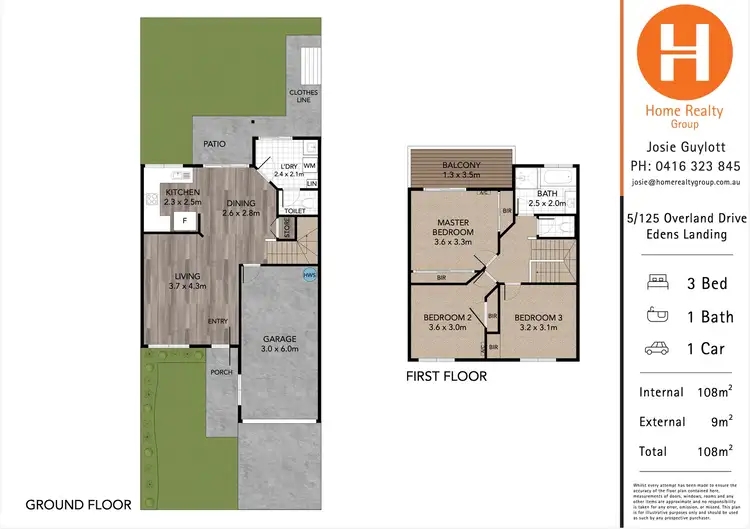Floorplan of Homely townhouse listing, 5/125 Overland Drive, Edens Landing QLD 4207