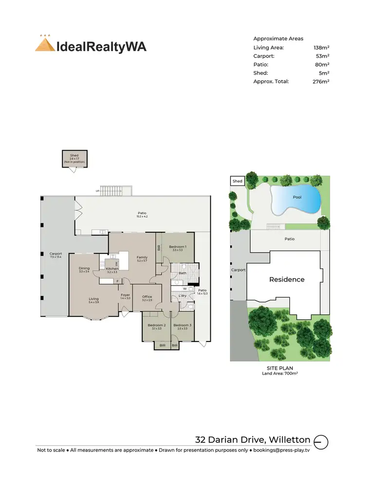 Floorplan of Homely house listing, 32 Darian Drive, Willetton WA 6155