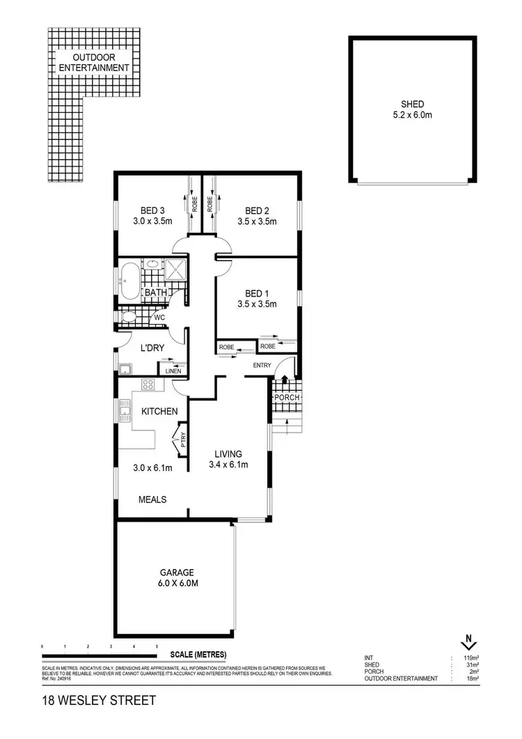 Floorplan of Homely house listing, 18 Wesley Street, Kangaroo Flat VIC 3555