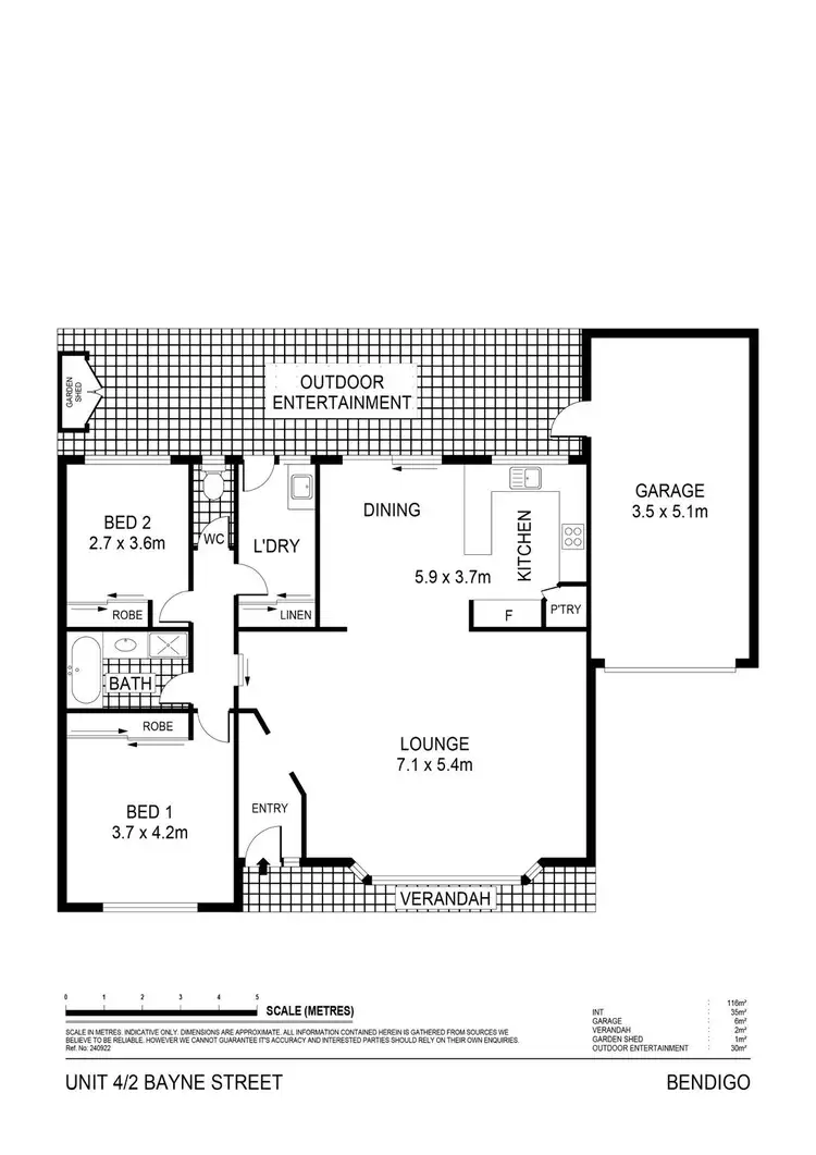 Floorplan of Homely unit listing, 4/2 Bayne Street, Bendigo VIC 3550