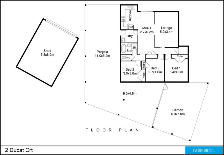 Floorplan of Homely house listing, 2 Ducat Court, Mooroopna VIC 3629